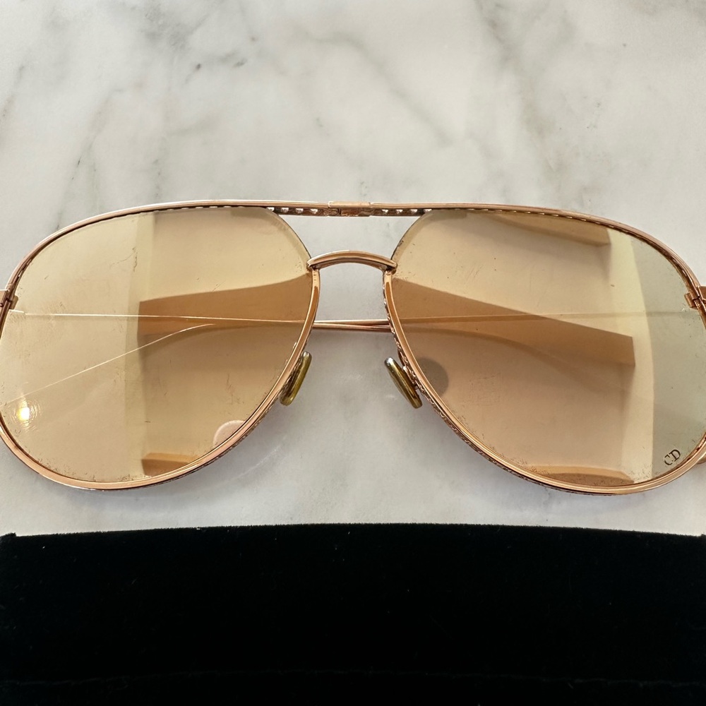 Christian Dior mirrored Rose Gold sunglasses
